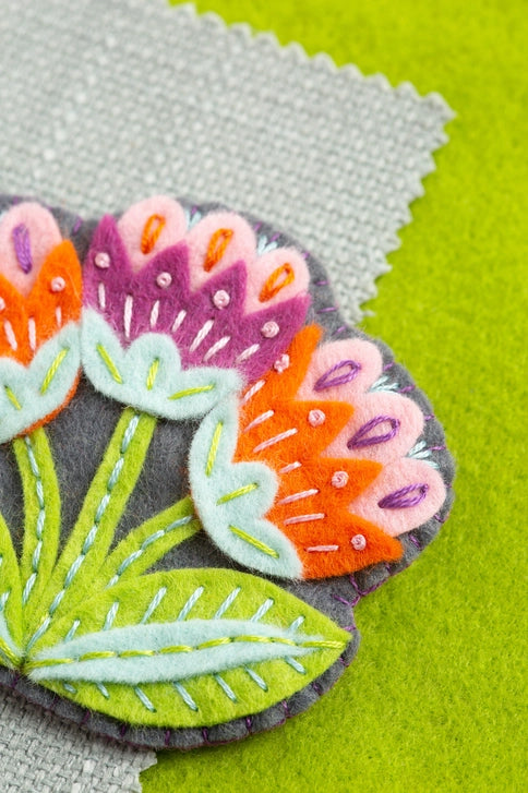 Marianne Flower Felt Craft Brooch Kit