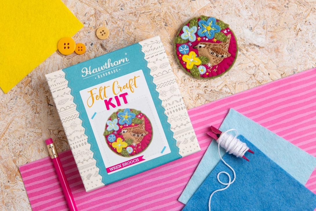 Wren Felt Craft Brooch Kit