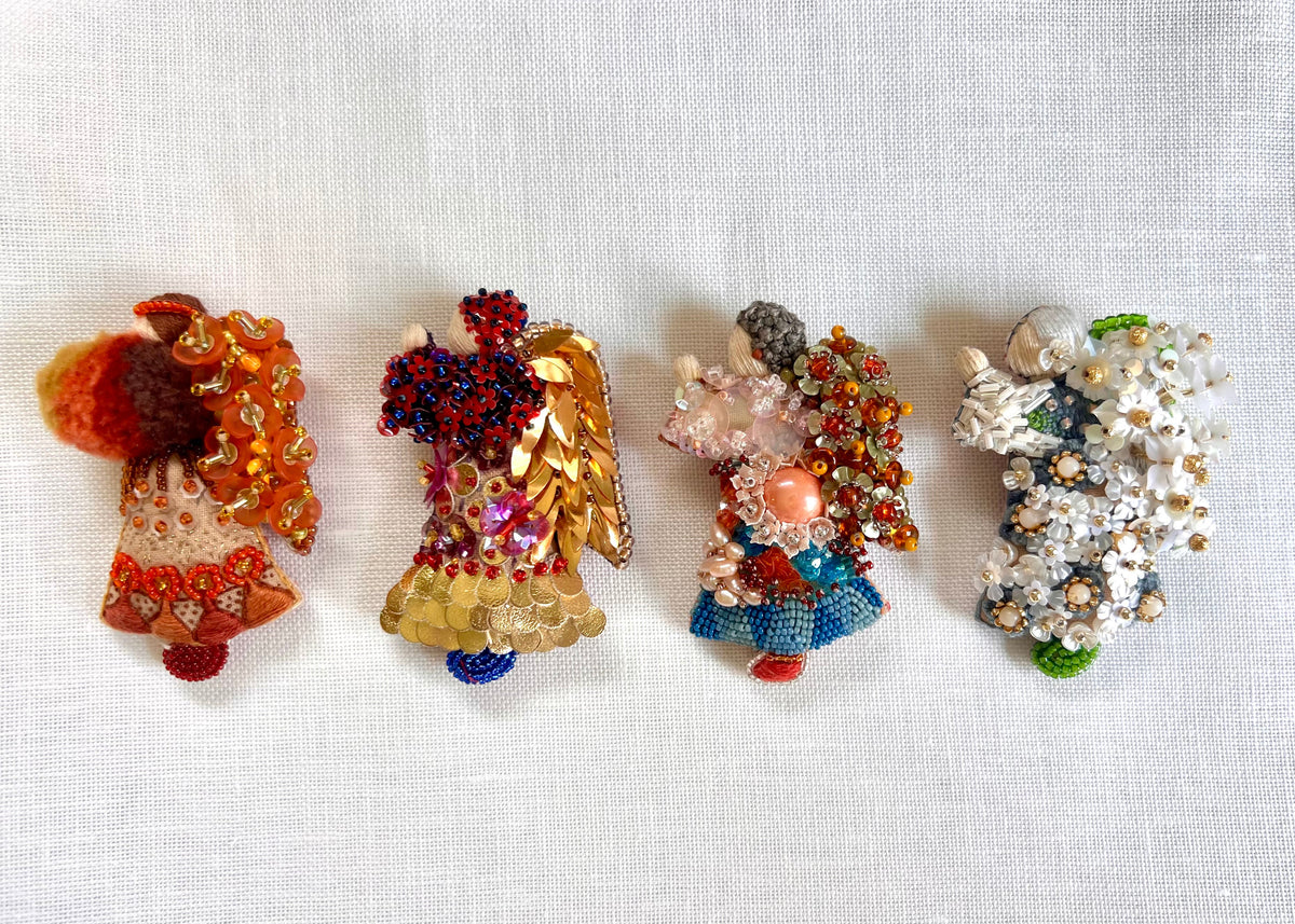 Floral Angel - Iridescent Pink and Blue