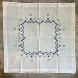 Blue & White Cross-Stitch Table Topper Blue & White Cross-Stitch Table Topper