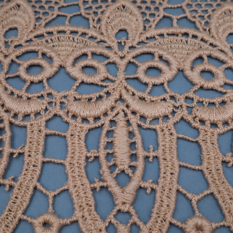 Antique Belgian Linen Curtain - Bruges Guipure Lace Border
