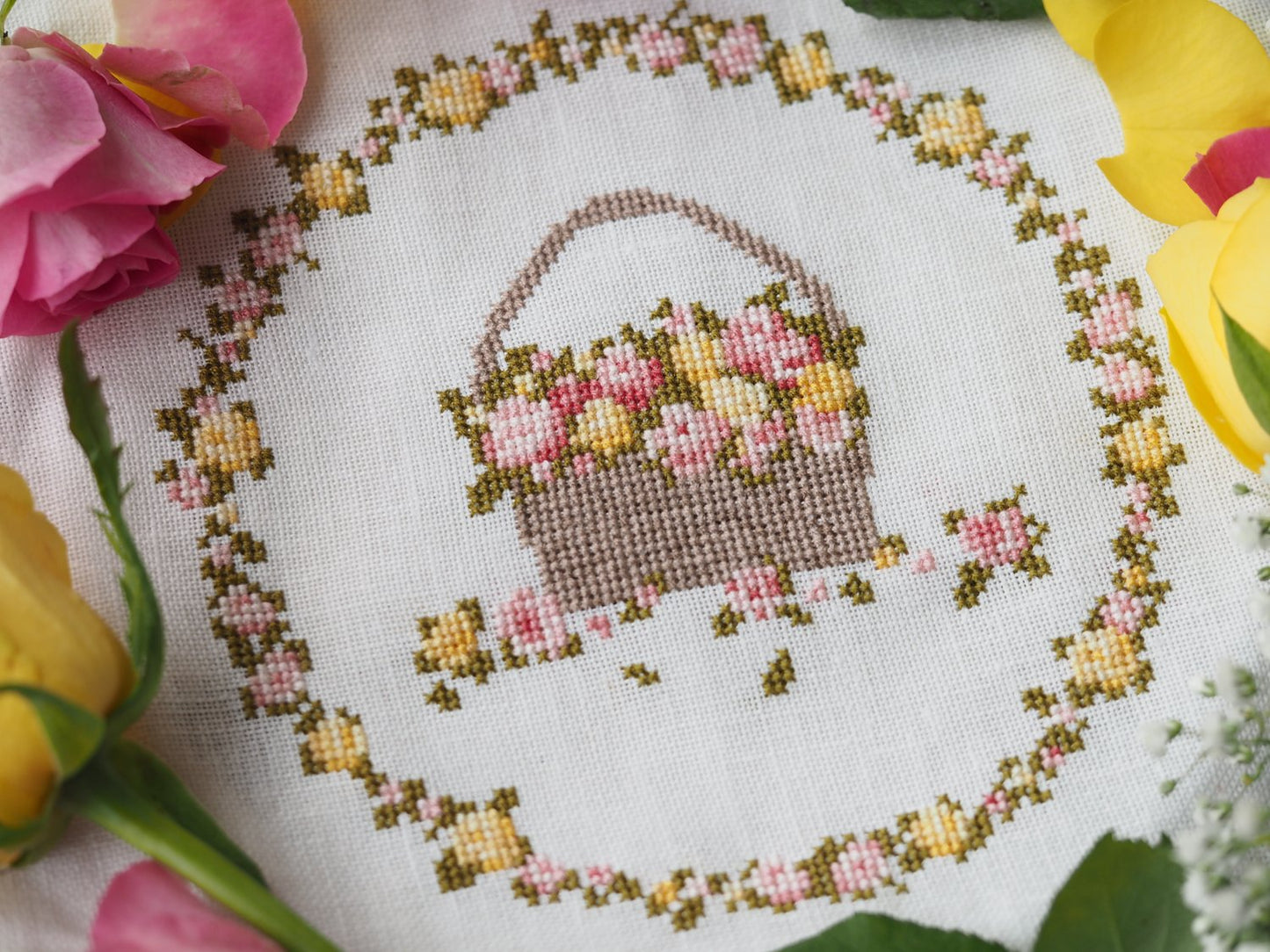 The Rose Wreath - Cross Stitch Kit