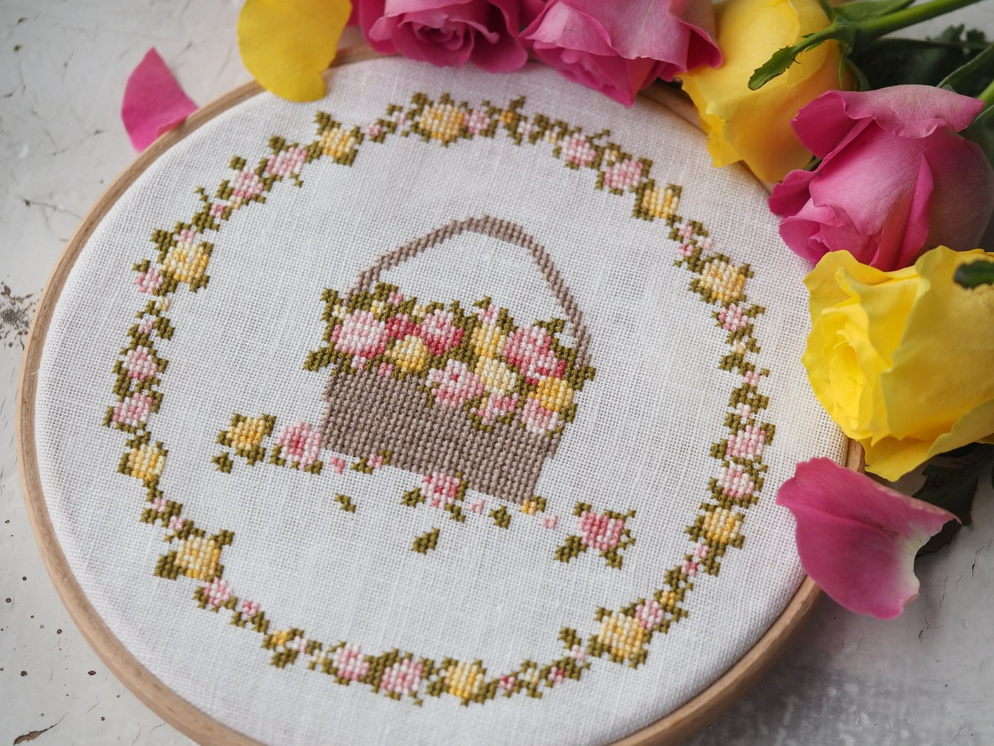 The Rose Wreath - Cross Stitch Kit