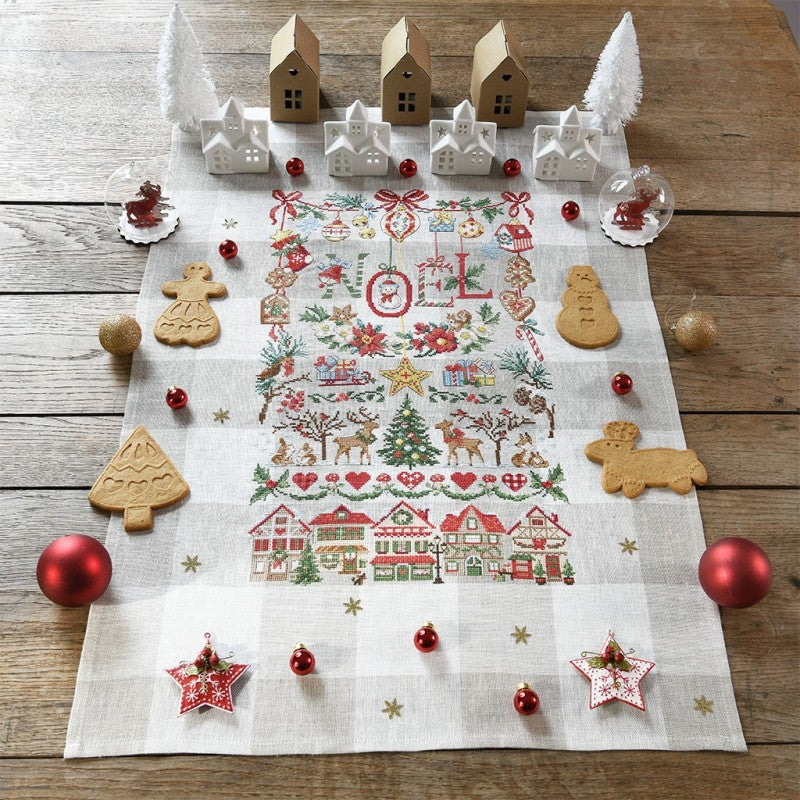 Christmas Images - Linen Tea Towel