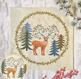 Printed Linen Embroidery Kit King of the Woods