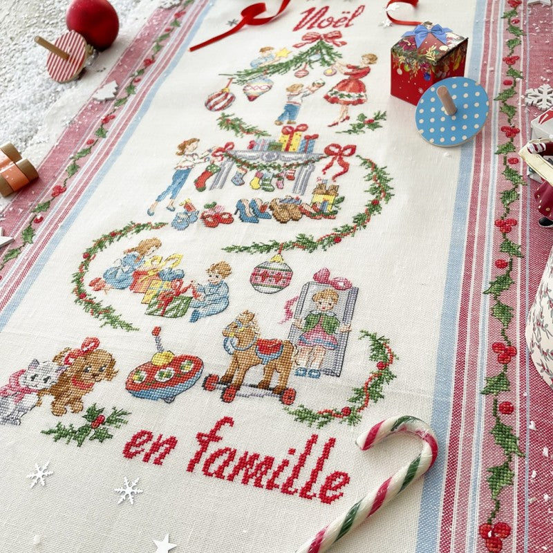 Christmas Family - Linen Tea Towel
