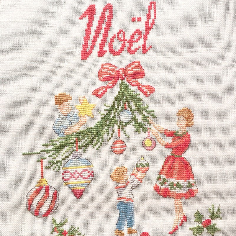 Christmas Family - Linen Tea Towel
