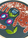 Garden Cat Embroidery Kit