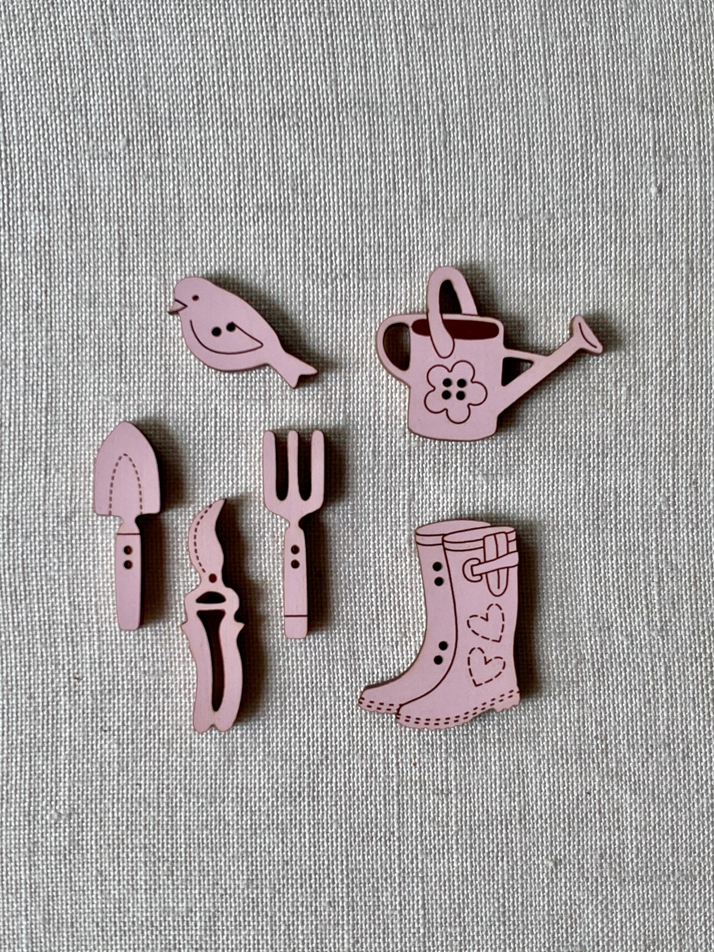 "Gardening" - Button Card - Pink