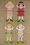 Little girl thread cards, Family 1