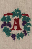 "A" stamped on linen "A" stamped on linen