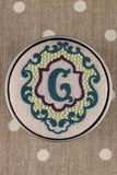 "G" stamped on linen "G" stamped on linen