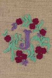 "I or J " stamped on linen "I or J " stamped on linen