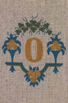 "O" stamped on linen