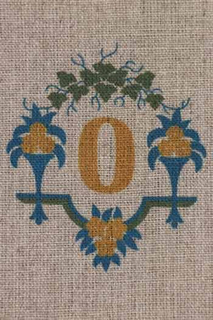 "O" stamped on linen