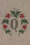 "Q" stamped on linen
