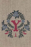 "Y" stamped on linen