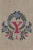 "Y" stamped on linen "Y" stamped on linen