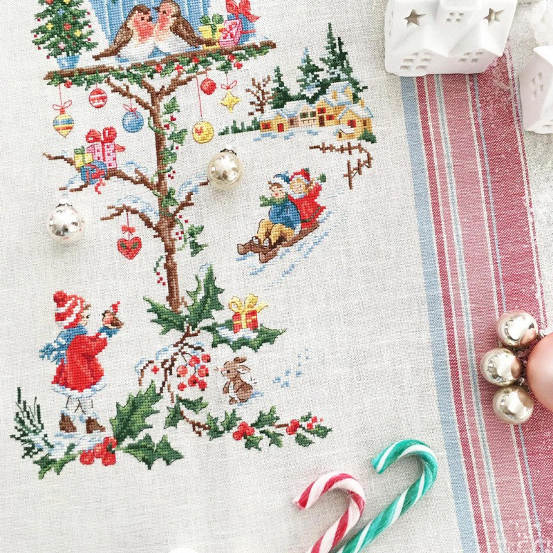 Little Christmas House - Linen Tea Towel