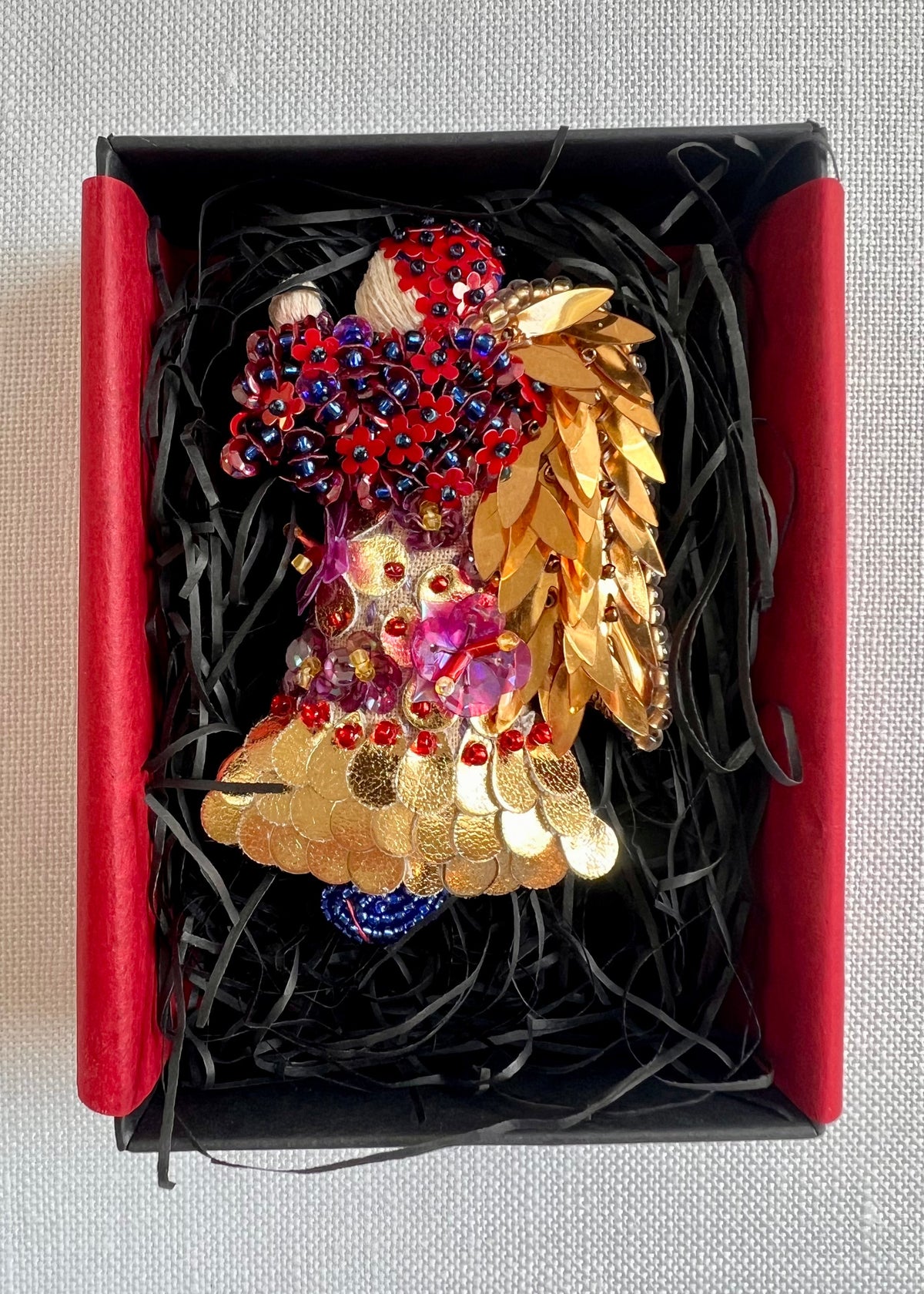 Floral Angel - Red & Gold