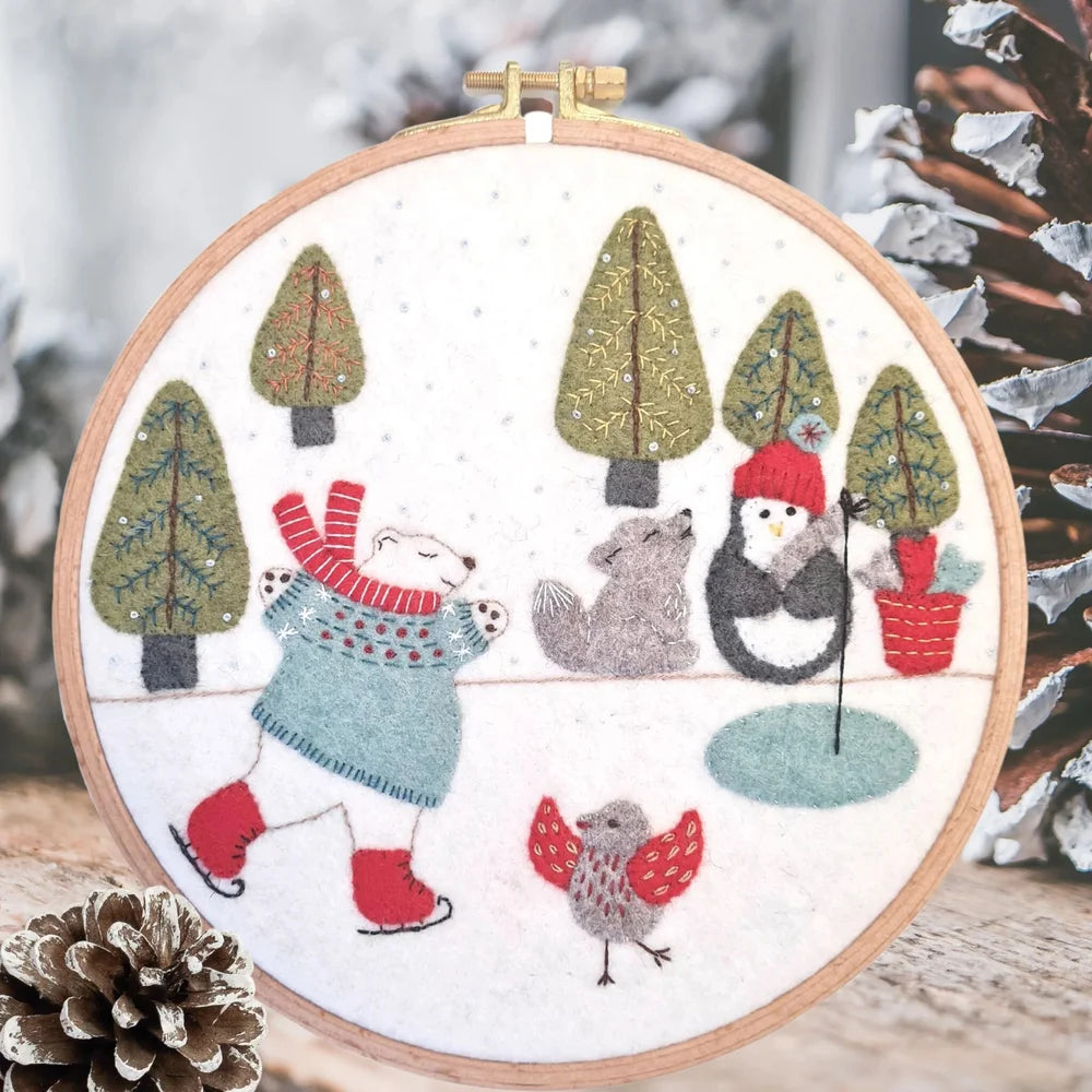 Winter Lake Felt Appliqué Hoop Kit - Corinne Lapierre