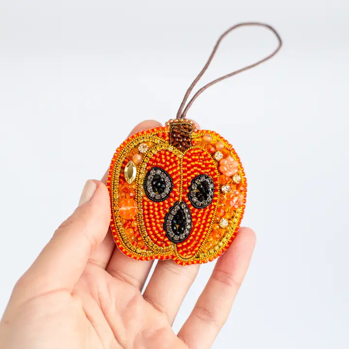 Pumpkin Brooch - Bead Embroidery Kit