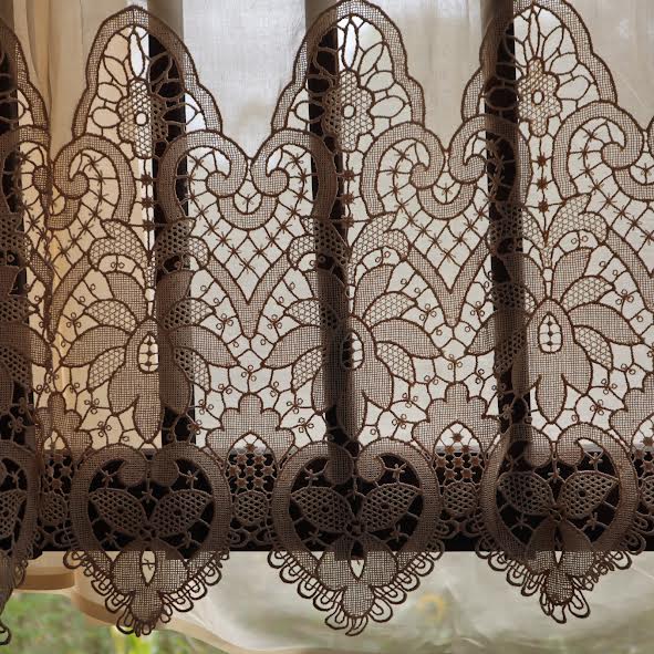 Antique Belgian Lace Curtain - Handmade Bruges Duchess Lace