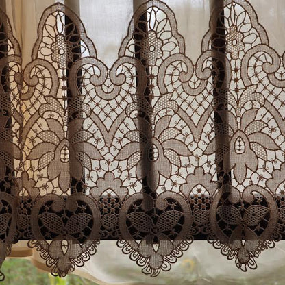 Antique Belgian Lace Curtain - Handmade Bruges Duchess Lace