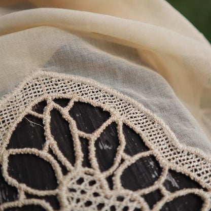 Antique Belgian Lace Curtain - Handmade Bruges Duchess Lace