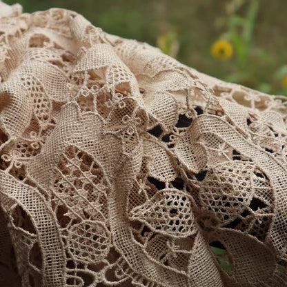 Antique Belgian Lace Curtain - Handmade Bruges Duchess Lace