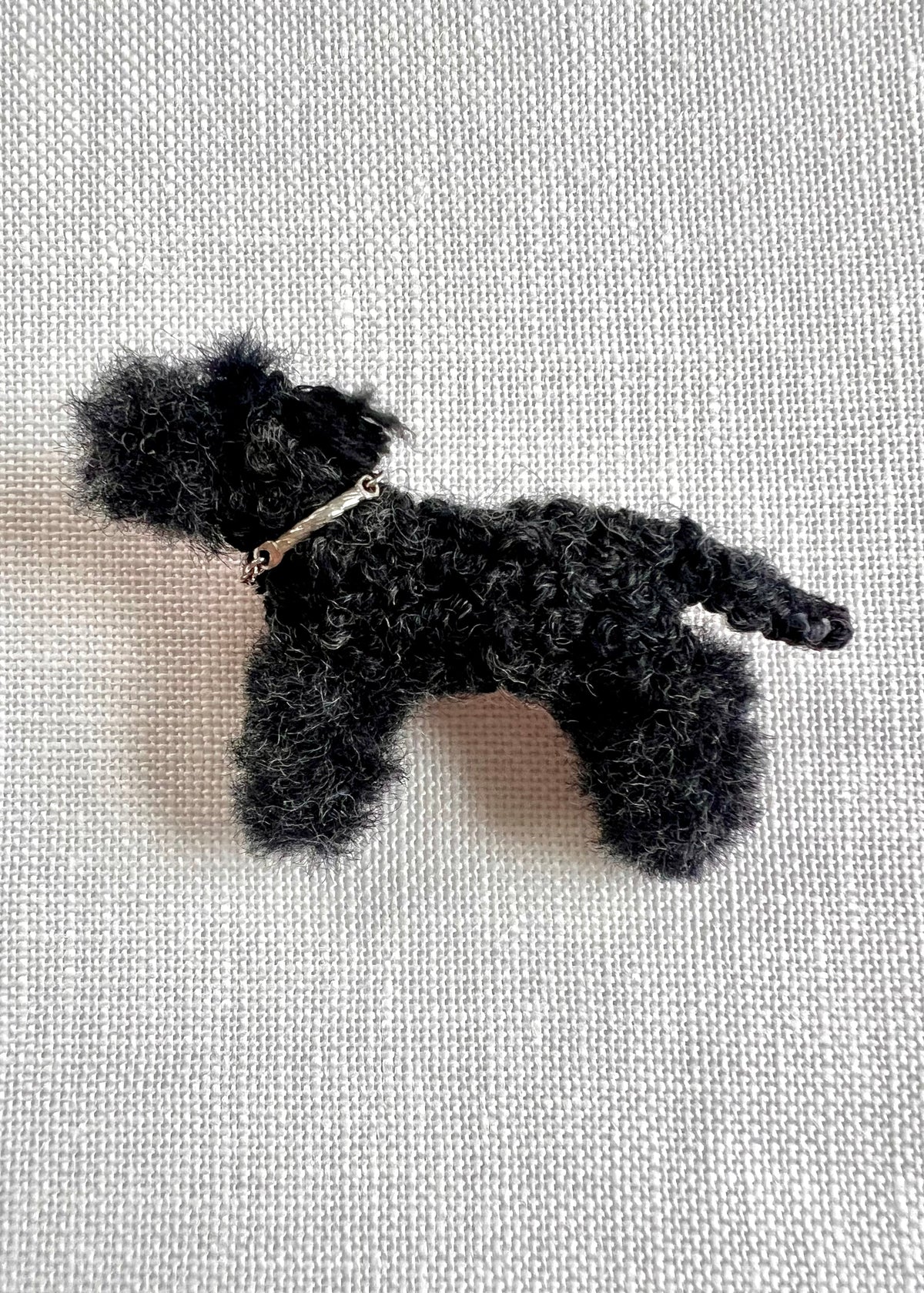 Black Doggie - Dainty Silver Chain Collar