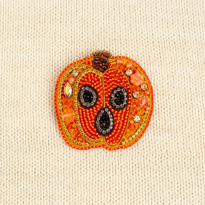 Pumpkin Brooch - Bead Embroidery Kit