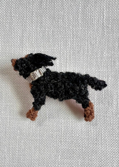 Black and Brown Doggie - Silver Buckle with Black Collar