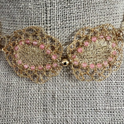 Pink Dancing Butterfly Necklace