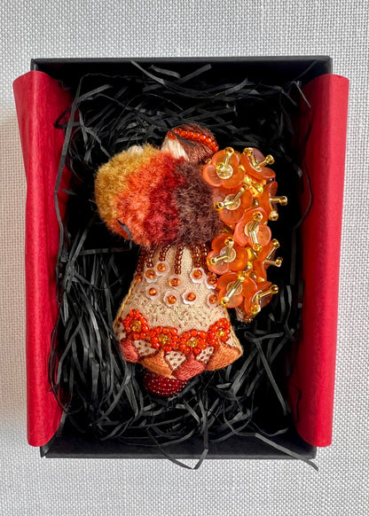 Floral Angel - Orange & Brown