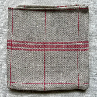 Linen Tea Towel - Red