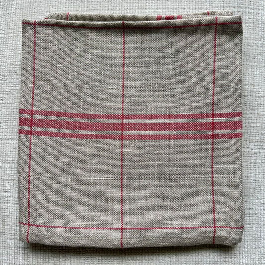Linen Tea Towel - Red