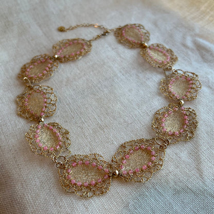 Pink Dancing Butterfly Necklace