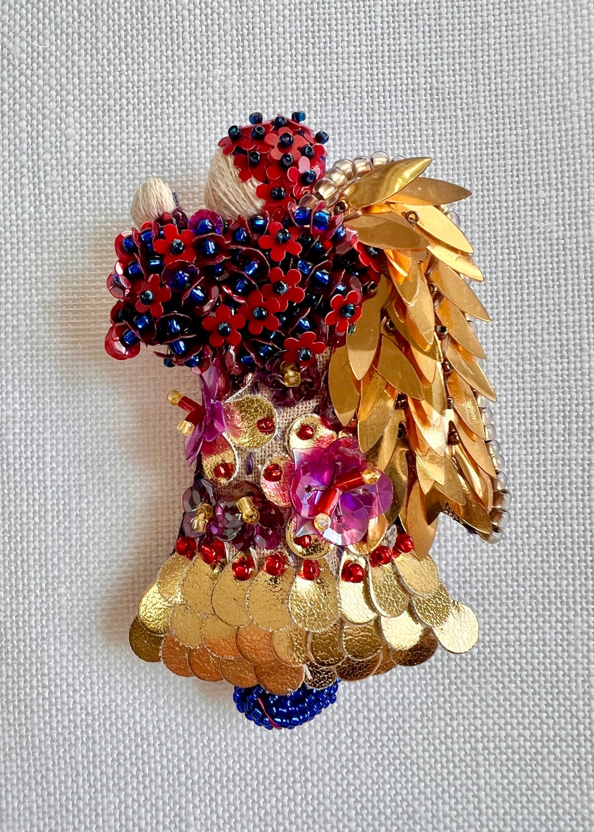 Floral Angel - Red & Gold