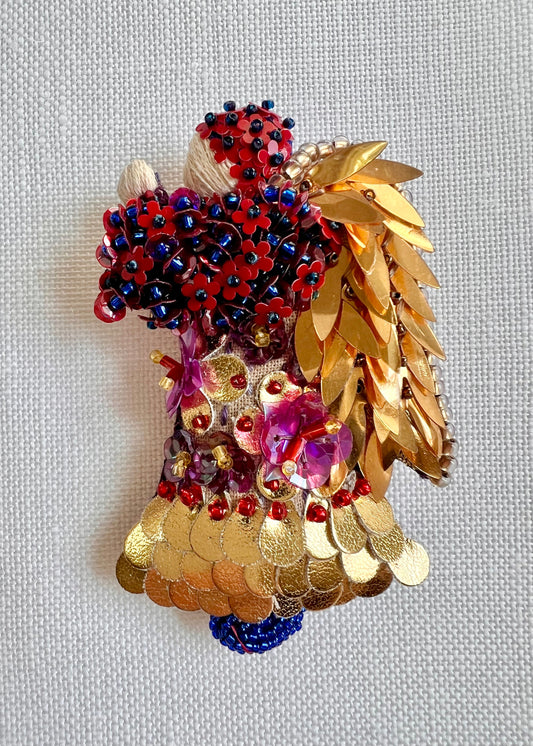 Floral Angel - Red & Gold