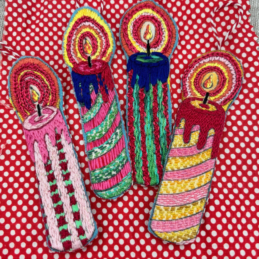 Candle Embroidery Sampler
