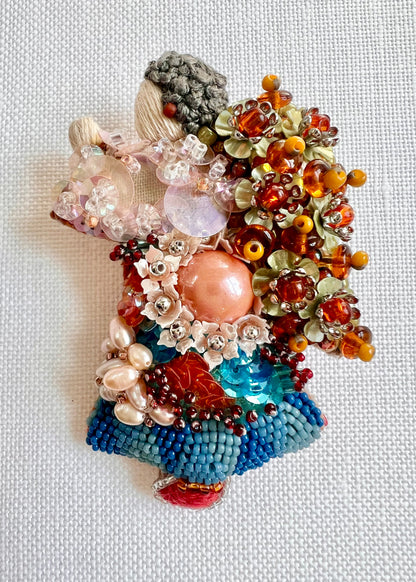 Floral Angel - Iridescent Pink and Blue