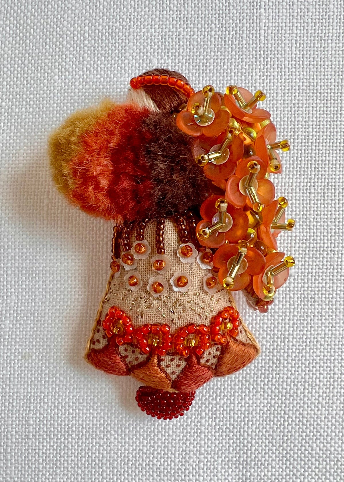 Floral Angel - Orange & Brown