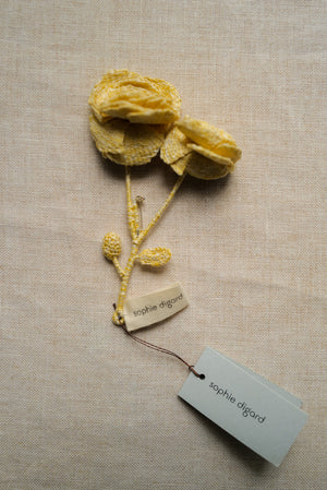 "Tradition" Linen Brooch by Sophie Digard - Ecru