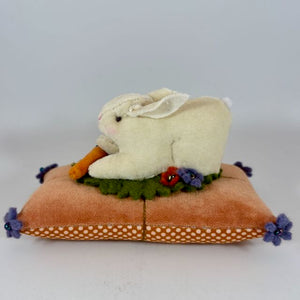 Rabbit on Cushion Pincushion