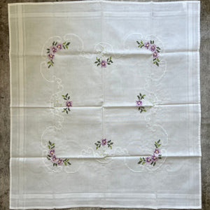 Violet Cross Stitch Table Topper
