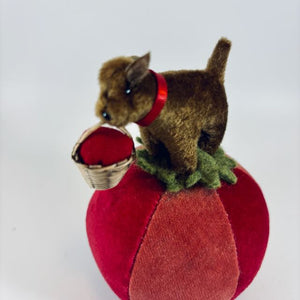 Dog with Basket Pincushion