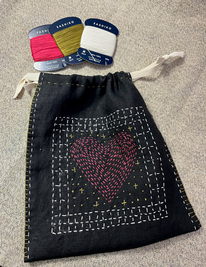 Sashiko Embroidery Kit - Loving Heart