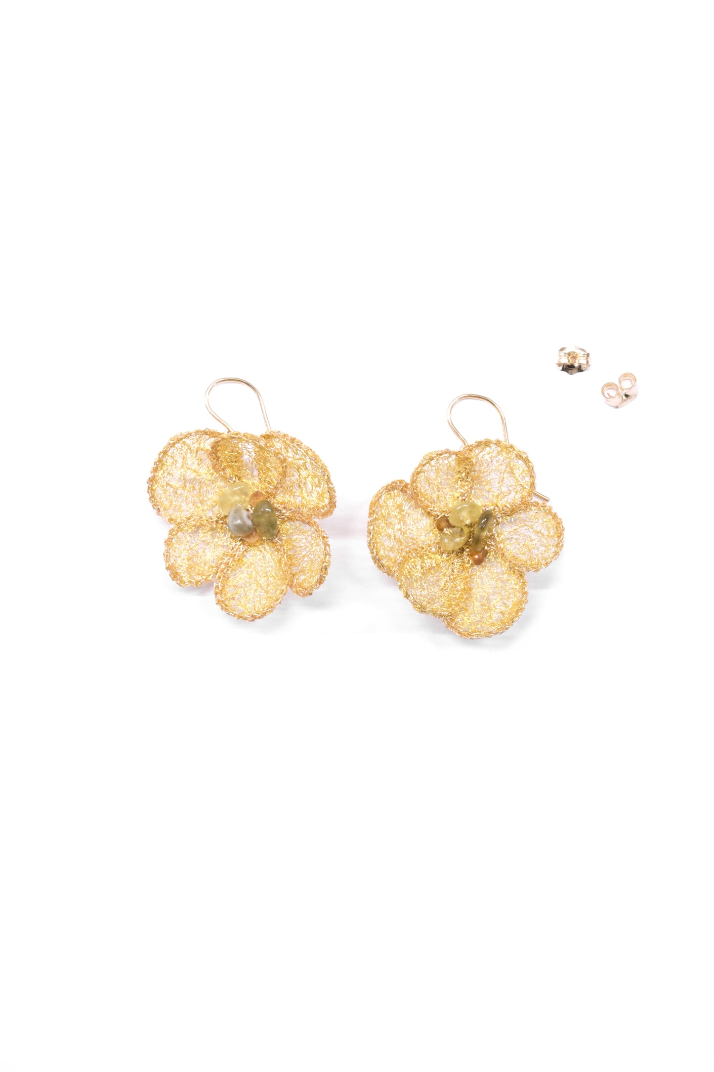 Green Hana Pendant Earrings