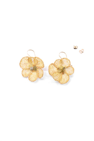 Green Hana Pendant Earrings